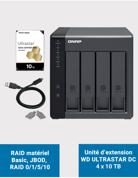 Qnap TR-004 4 Bay Expansion Unit WD Ultrastar DC 40TB (4x10TB)