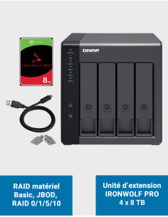 Qnap TR-004 4 Bay Expansion Unit Seagate Ironwolf Pro 32TB (4x8TB)
