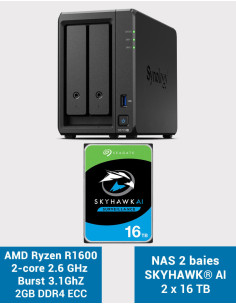 Synology DS723+ NAS Server SKYHAWK 32TB (2x16TB)