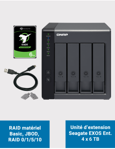 Qnap TR-004 Unité d'extension 4 baies Seagate EXOS Enterprise 24To (4x6To)