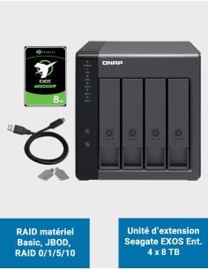 Qnap TR-004 Unité d'extension 4 baies Seagate EXOS Enterprise 32To (4x8To)