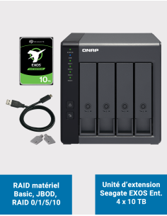 Qnap TR-004 Unité d'extension 4 baies Seagate EXOS Enterprise 40To (4x10To)