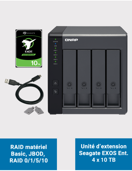 Qnap TR-004 Unidad de expansión de 4 bahías Seagate EXOS Enterprise 40TB (4x10TB)