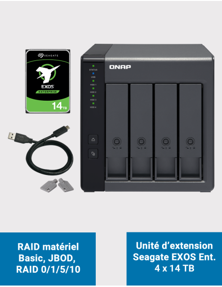 Qnap TR-004 Unité d'extension 4 baies Seagate EXOS Enterprise 56To (4x14To)