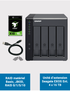 Qnap TR-004 Unidad de expansión de 4 bahías Seagate EXOS Enterprise 64TB (4x16TB)