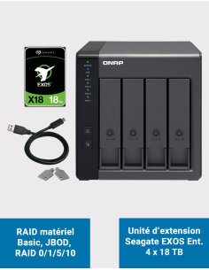 Qnap TR-004 4 Bay Expansion Unit Seagate EXOS Enterprise 72TB (4x18TB)