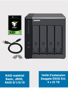 Qnap TR-004 Unité d'extension 4 baies Seagate EXOS Enterprise 80To (4x20To)