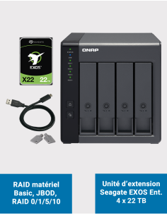 Qnap TR-004 4 Bay Expansion Unit Seagate EXOS Enterprise 88TB (4x22TB)