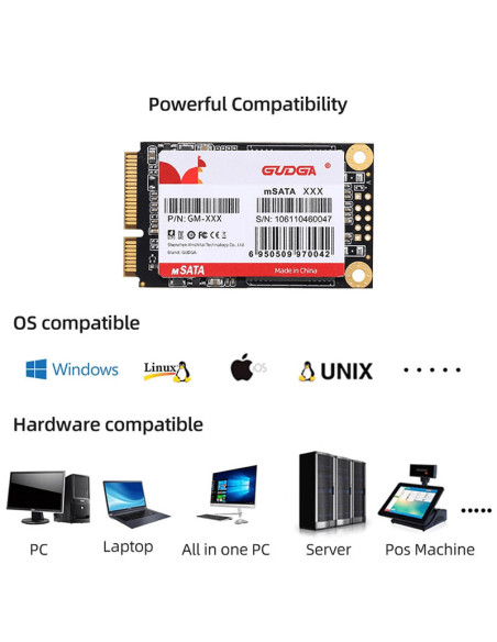 GUDGA Internal Solid State Drive MSATA 2TB