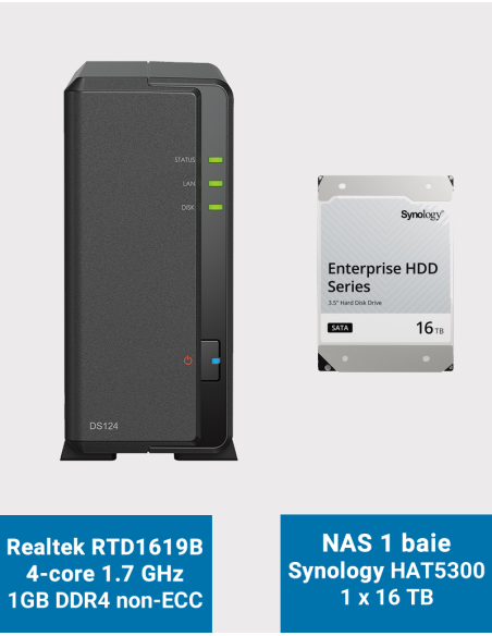 Synology DiskStation DS124 NAS Server HAT5300 16TB (1x16TB)