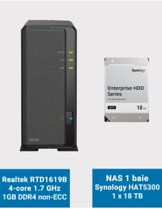 Synology DiskStation DS124 NAS Server HAT5300 18B (1x18TB)