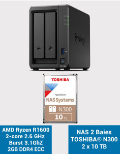 Synology DS723+ NAS Server Toshiba N300 20TB (2x10TB)