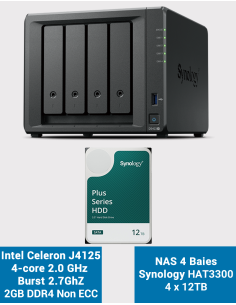 Synology DS423+ 2GB NAS Server HAT3300 48TB (4x12TB)