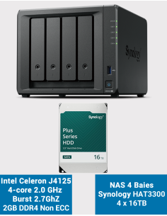 Synology DS423+ 2GB NAS Server HAT3300 64TB (4x16TB)