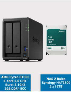 Synology DS723+ Servidor NAS HAT3300 32TB (2x16TB)