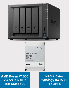 Synology DS923+ 4GB NAS Server HAT5300 80TB (4x20TB)
