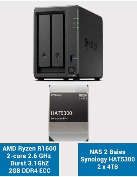 Synology DS723+ NAS Server HAT5300 8TB (2x4TB)