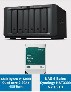 Synology DS1621+ Servidor NAS HAT3300 96TB (6x16TB)