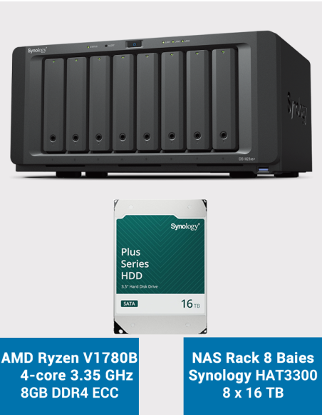 Synology DS1823xs+ NAS Server HAT3300 128TB (8x16TB)