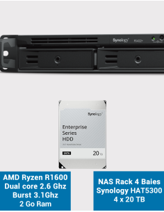 Synology RS422+ NAS Server Rack 1U 4-Bay HAT5300 80TB (4x20TB)
