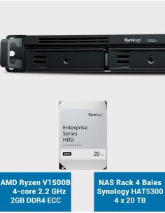 Synology RS822+ 2GB NAS Server Rack 1U HAT5300 80TB (4x20TB)