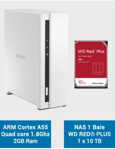 Qnap TS-133 NAS Server WD Red Plus 10TB (1x10TB)