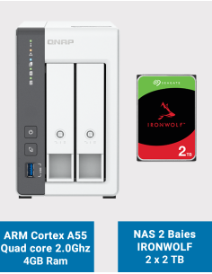 Qnap TS-216G Serveur NAS Seagate IronWolf 4To (2x2To)
