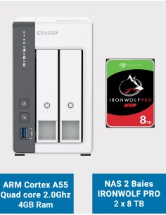 Qnap TS-216G NAS Server Seagate IronWolf Pro 16TB (2x8TB)