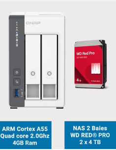 Qnap TS-216G NAS Server WD Red Pro 8TB (2x4TB)