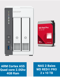 Qnap TS-216G Servidor NAS WD Red Pro 20TB (2x8TB)