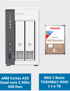 Qnap TS-216G NAS Server Toshiba N300 12TB (2x6TB)