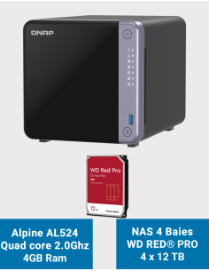 Qnap TS-432X NAS Server WD Red Pro 48TB (4x12TB)