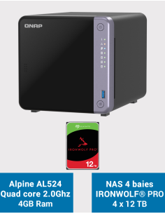 Qnap TS-432X NAS Server Seagate IronWolf PRO 48TB (4x12TB)