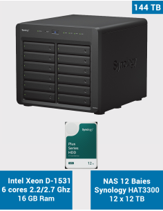 Synology DS3622xs+ Serveur NAS HAT3300 144To (12x12To)