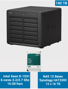 Synology DS3622xs+ 12-Bay NAS Server HAT3300 192TB (12x16TB)