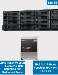 Synology RS2821RP+ Servidor NAS Rack 3U 16 bahías HAT5300 128To (16x8To)