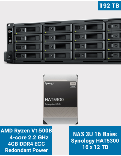 Synology RS2821RP+ Serveur NAS Rack 3U 16 baies HAT5300 192To (16x12To)