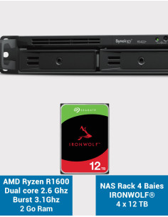 Synology RS422+ NAS Server Rack 1U 4-Bay IRONWOLF 48TB (4x12TB)
