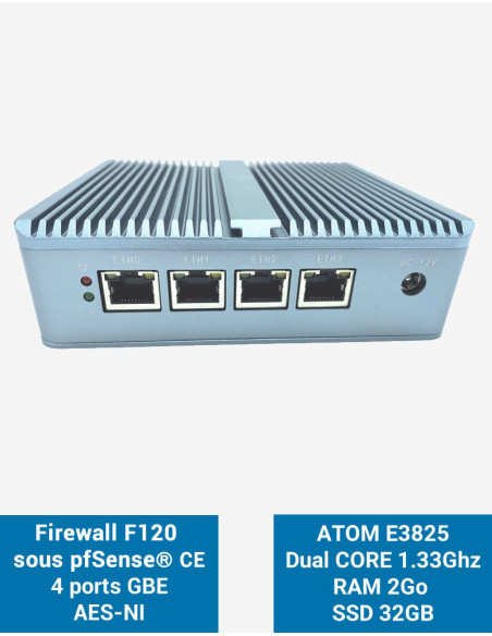 Firewall pfSense® F120 4 ports 2GB SSD 30GB