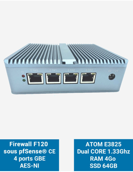 Firewall pfSense® F120 4 ports 4GB SSD 60GB