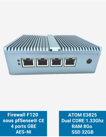 Firewall pfSense® F120 4 ports 8GB SSD 30GB