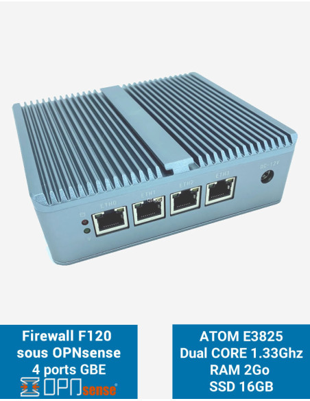 Firewall OPNsense® F120 4 ports 2GB SSD 16GB