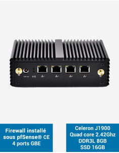 Firewall pfSense® Q1x J1900 4 Gigabit ports 8GB SSD 16GB