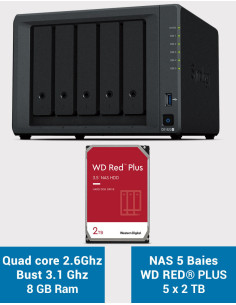 Synology DiskStation® DS1522+ NAS Server WD RED PLUS 10TB (5x2TB)