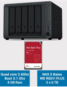 Synology DiskStation® DS1522+ Servidor NAS WD RED PLUS 30TB (5x6TB)