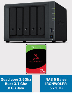 Synology DiskStation® DS1522+ NAS Server IRONWOLF 10TB (5x2TB)