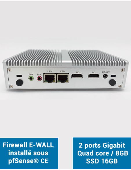 Firewall EG2x under pfSense® CE 2 Gigabit ports 8GB SSD 16GB