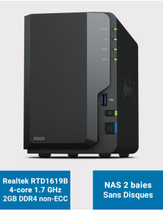 Synology DS223 NAS Server (Diskless)