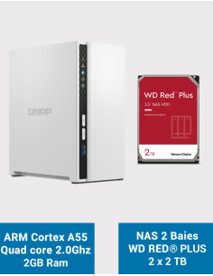 QNAP TS-233 NAS Server WD RED PLUS 4TB (2x2TB)