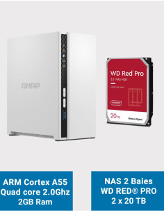 QNAP TS-233 Serveur NAS WD RED PRO 40To (2x20To)